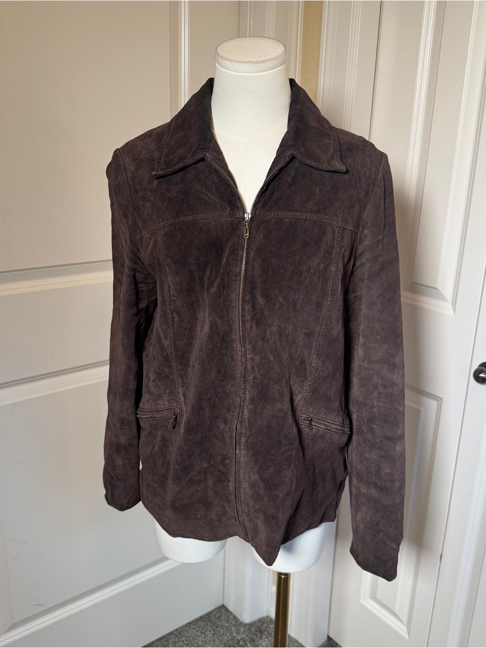 Pendleton Brown Suede Leather Zip Jacket Womens Medium Western Y2K